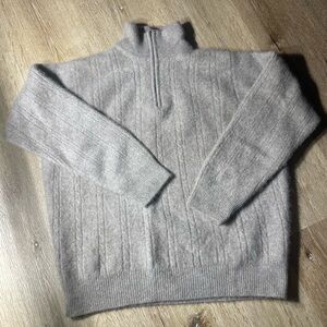 Jos. A. Bank Light Gray Zip-Up Sweater